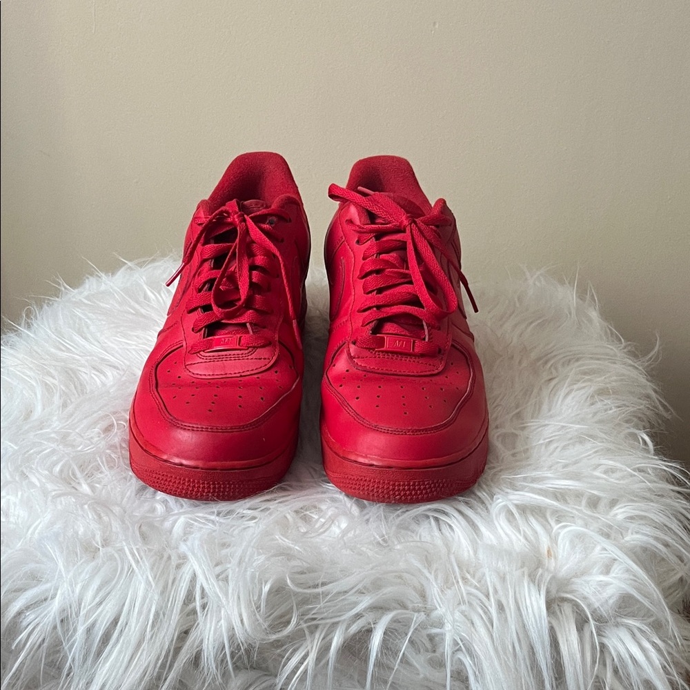 Men's Red Sneakers Nike Air Force 1 Low Tripple Red. Size 12.
